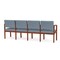 Lesro Lenox Wood 4 Seat Tandem Seating Wood Frame, Cherry, RS Rain Song Upholstery LW4103 - alternate 2